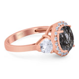 Three Stone Oval Natural Stone Trio Ring