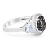 Three Stone Oval Natural Stone Trio Ring