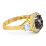 Three Stone Oval Natural Stone Trio Ring