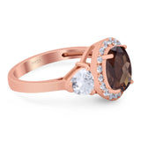 Three Stone Oval Natural Stone Trio Ring