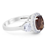 Three Stone Oval Natural Stone Trio Ring