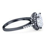 Art Deco Round Natural Stone Halo Ring