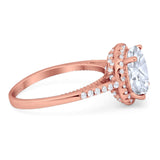 Art Deco Round Natural Stone Halo Ring