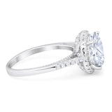 Art Deco Round Natural Stone Halo Ring