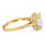 Art Deco Round Natural Stone Halo Ring