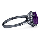 Art Deco Round Natural Stone Halo Ring