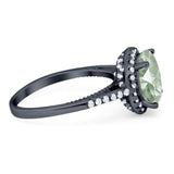 Art Deco Round Natural Stone Halo Ring