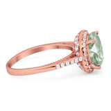 Art Deco Round Natural Stone Halo Ring