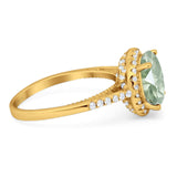 Art Deco Round Natural Stone Halo Ring