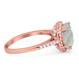 Art Deco Round Natural Stone Halo Ring