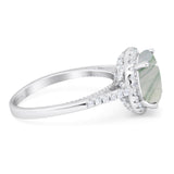 Art Deco Round Natural Stone Halo Ring