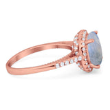 Art Deco Round Natural Stone Halo Ring