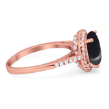 Art Deco Round Natural Stone Halo Ring