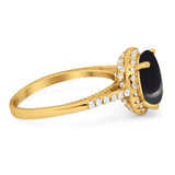 Art Deco Round Natural Stone Halo Ring