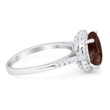 Art Deco Round Natural Stone Halo Ring