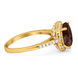 Art Deco Round Natural Stone Halo Ring