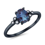 Oval Natural Stone Engagement Ring