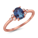 Oval Natural Stone Engagement Ring