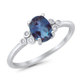 Oval Natural Stone Engagement Ring