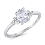 Oval Natural Stone Engagement Ring
