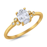 Oval Natural Stone Engagement Ring