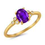 Oval Natural Stone Engagement Ring