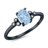 Oval Natural Stone Engagement Ring