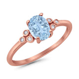 Oval Natural Stone Engagement Ring