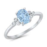 Oval Natural Stone Engagement Ring