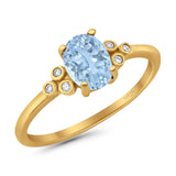 Oval Natural Stone Engagement Ring