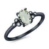 Oval Natural Stone Engagement Ring