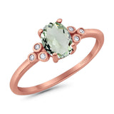 Oval Natural Stone Engagement Ring