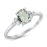 Oval Natural Stone Engagement Ring