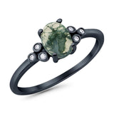 Oval Natural Stone Engagement Ring