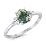 Oval Natural Stone Engagement Ring