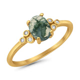 Oval Natural Stone Engagement Ring