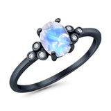 Oval Natural Stone Engagement Ring