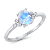 Oval Natural Stone Engagement Ring