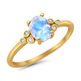 Oval Natural Stone Engagement Ring