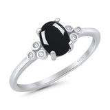 Oval Natural Stone Engagement Ring