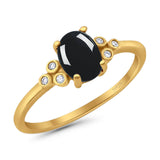 Oval Natural Stone Engagement Ring