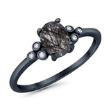 Oval Natural Stone Engagement Ring