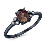 Oval Natural Stone Engagement Ring