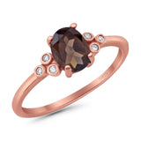 Oval Natural Stone Engagement Ring