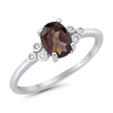 Oval Natural Stone Engagement Ring