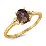 Oval Natural Stone Engagement Ring