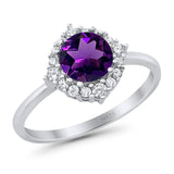 Art Deco Round Natural Stone Halo Ring