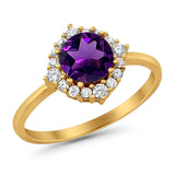 Art Deco Round Natural Stone Halo Ring