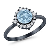 Art Deco Round Natural Stone Halo Ring