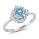 Art Deco Round Natural Stone Halo Ring